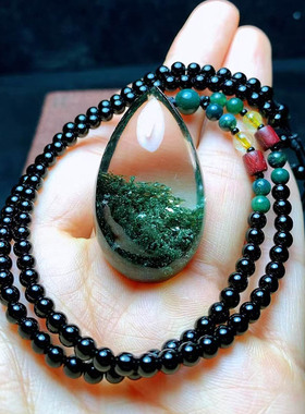 魅晶天然彩绿幽灵聚宝盆吊坠