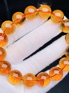 魅晶天然水晶晶体通透金红暴力黄黄水晶手链