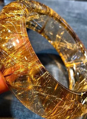 纯天然老矿铜钛晶晶体通透发晶手镯