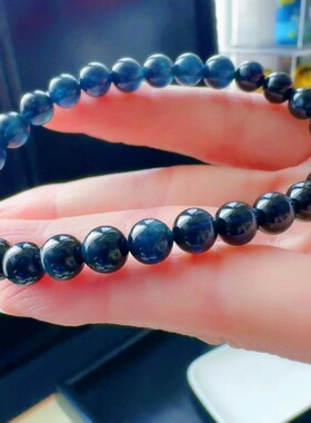 魅晶天然水晶晶体通透深邃悠远电光蓝手链