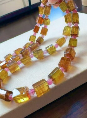 魅晶天然水晶晶体通碧玺原石手链