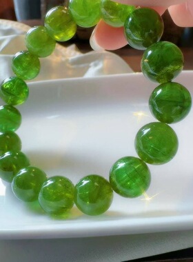 魅晶天然水晶晶体通透青翠碧绿碧玺手链