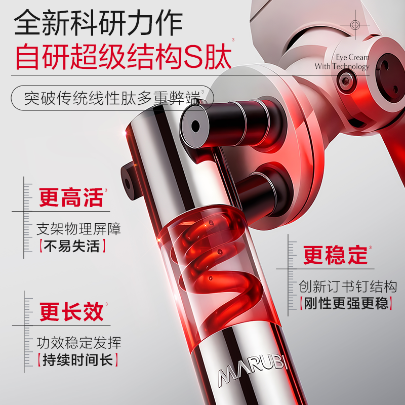 【U先专属T】全新升级丸美S肽小红笔眼霜5g焕亮抗皱淡化细纹