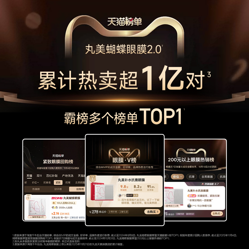 丸美蝴蝶眼膜淡化细纹黑眼圈提拉紧致抗皱眼贴膜淡化法令纹眼贴