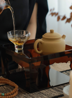 复古亚克力茶具展示柜盖碗茶壶架壶承置物架功夫茶道陈列架摆台