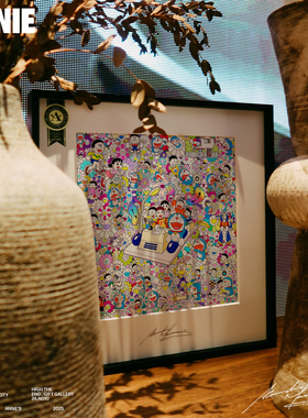 哆啦A梦任意门村上隆太阳花装饰画ins挂画安尼画廊机器猫潮流摆件