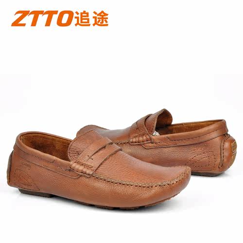 ZTTO断码清仓特价真皮男豆豆鞋牛筋底套脚软底手工休闲司机爸爸鞋 - 图2