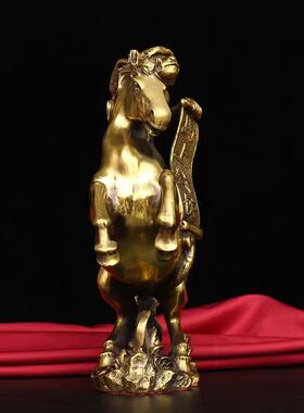 纯铜马上封侯摆件如意元宝发才马吉祥如意金猴吉祥物客厅桌面装饰