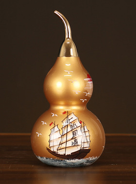 纯铜开盖葫芦客厅开业风水吉祥物装饰摆件创意中式摆件饰品家居