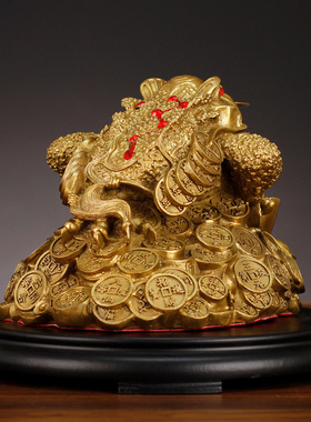 黄铜摆件铜金蟾铜元宝金蟾铜金蝉三足金蟾蜍铜元宝金蟾