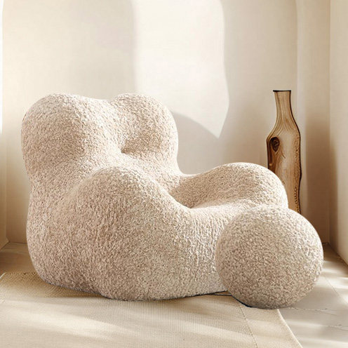 妈妈的怀抱单人沙发客厅全拆洗布艺奶油风厂价直销网红懒人休闲椅