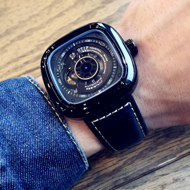 潮流新款男士防水全自动镂空机械表 酷林手表国产腕表