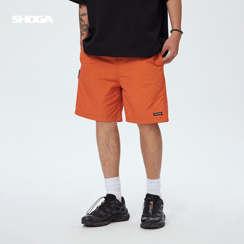 SHOGA短裤男夏新品宽松五分裤日系复古潮流抽绳直筒中裤休闲短裤,淘宝优惠券,粉丝福利购,淘宝优惠卷