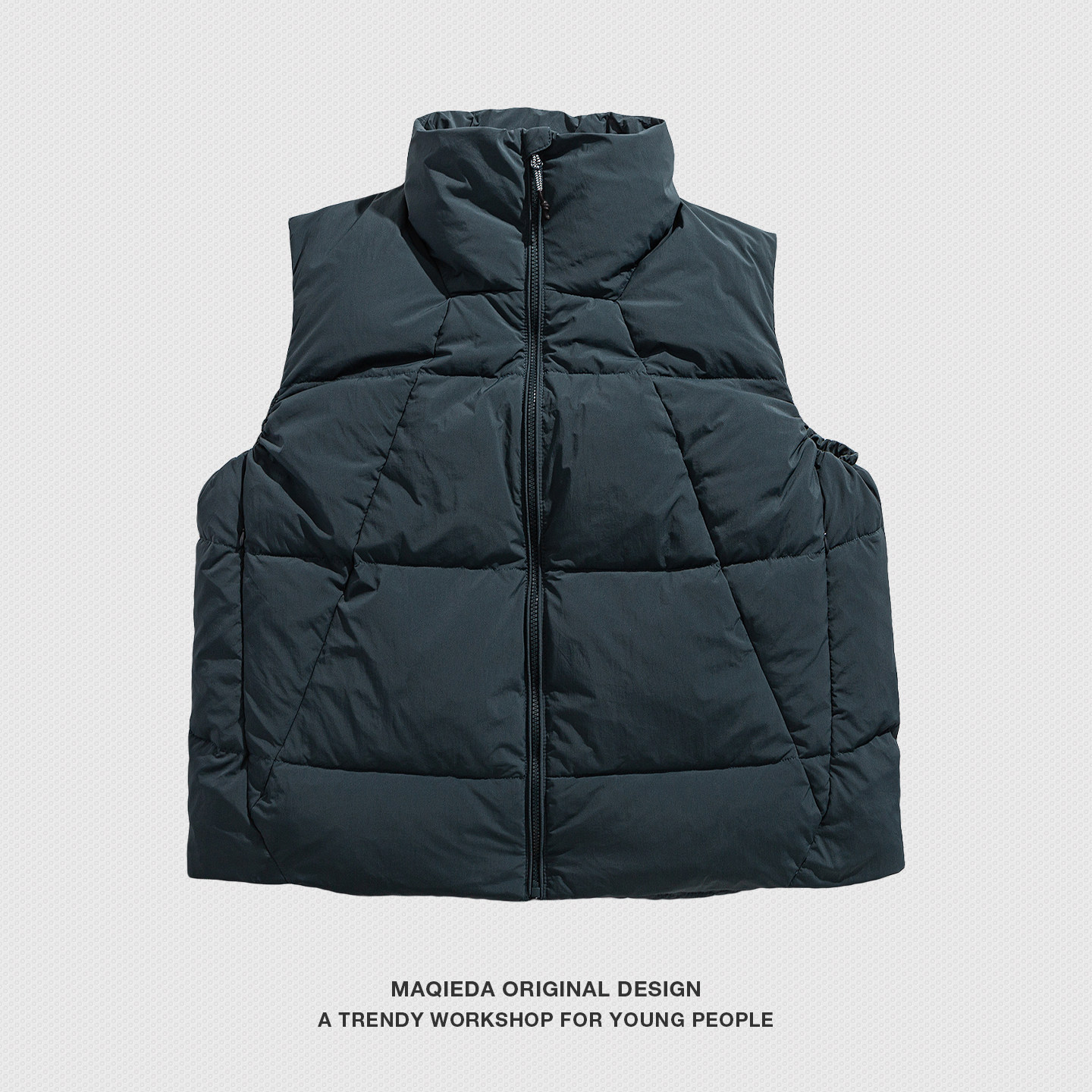 MAQIEDA美式潮牌立领冬季羽绒马甲男女情侣宽松休闲立领背心外套,淘宝优惠券,粉丝福利购,淘宝优惠卷