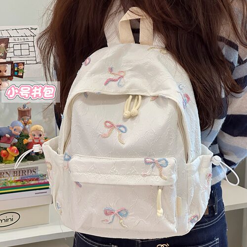 高颜值日系ins风轻便小背包 可爱少女书包女初中高中大学生双肩包 - 图0