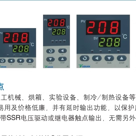 厦门宇电宇光仪表 AI-208D2G 208DGL0 AI-208DGL5 AI208L温控仪表 - 图1