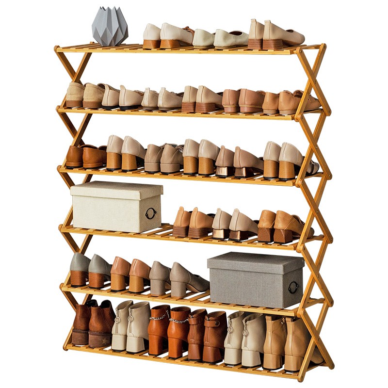 折叠鞋架子家用简易门口经济型实木小鞋柜收纳神器多层防尘免安装 - 图3