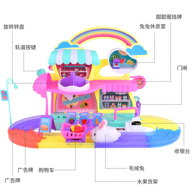 商超爆款 新款角色扮演女孩过家家玩具 电动宠物萌兔乐园轨道玩具,淘宝优惠券,粉丝福利购,淘宝优惠卷