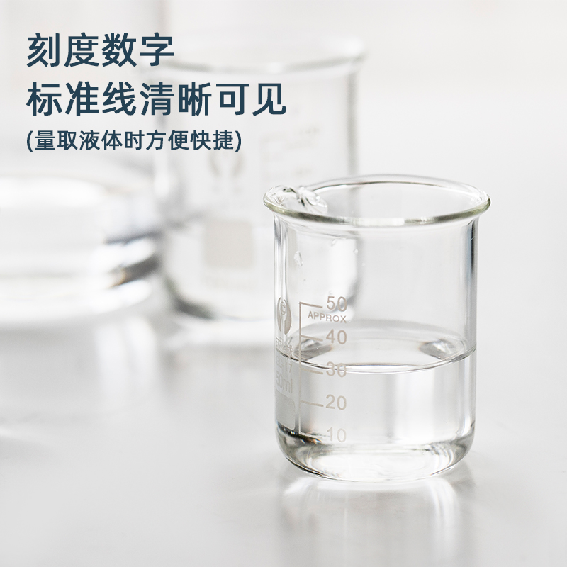 爱皂坊 优质透明玻璃烧杯 耐高温 量杯 带刻度250ML/100ML 1个,淘宝优惠券,粉丝福利购,淘宝优惠卷