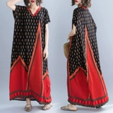 Летний воротник, платье, юбка, оверсайз, большой размер, V-образный вырез