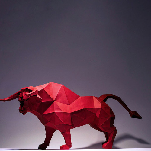 牛转乾坤 2021牛年开运立体纸艺手工DIY纸模摆件lowpoly 酒柜家居 - 图2