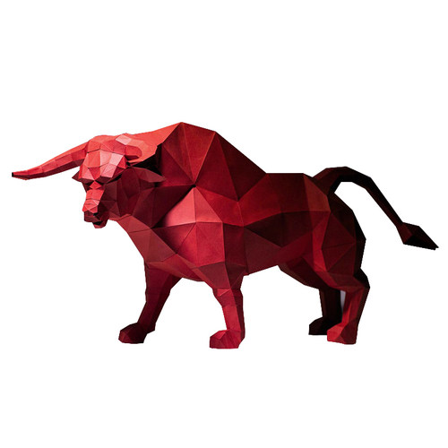 牛转乾坤 2021牛年开运立体纸艺手工DIY纸模摆件lowpoly 酒柜家居 - 图3