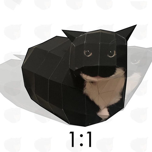 oiiao猫huh猫Maxwell猫疑惑猫旋转猫手工DIY纸模型折纸纸猫非成品 - 图2