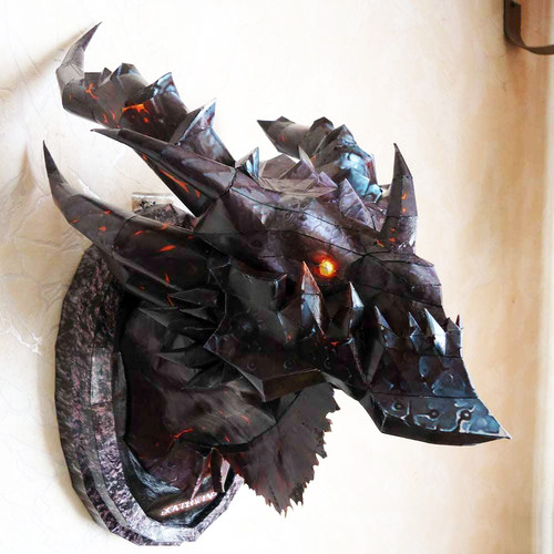 65厘米高死亡龙头之翼动漫模玩游戏手工DIY立体大型纸模型墙壁装 - 图1