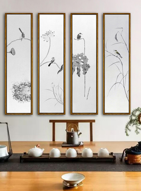 花鸟画客厅装饰画禅意水墨画中式