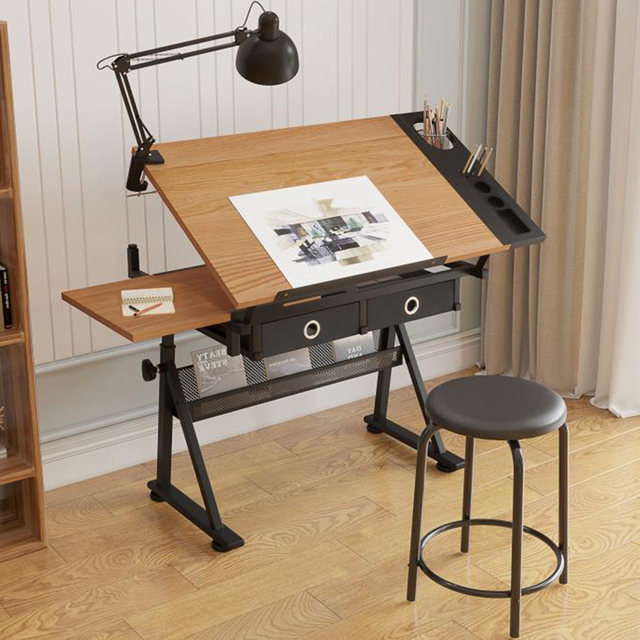 Solid Wood Liftable Painting Desk Art Drawing Board Drawing Drawing Table Designer Work Table Table Easel