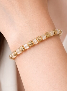 Morooki18K金电镀水晶手链女