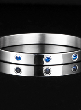 欧美袖口手镯不锈钢大气情侣