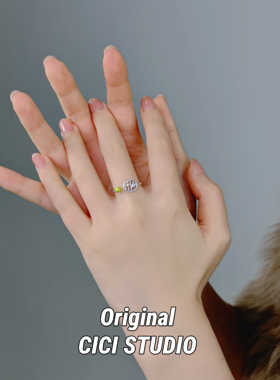 CICI STUDIO小众个性潮流网球拍戒指女ins甜酷多巴胺精工指环
