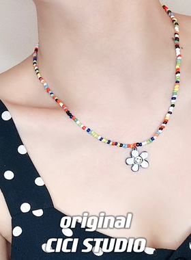 项链太阳花手工项链女