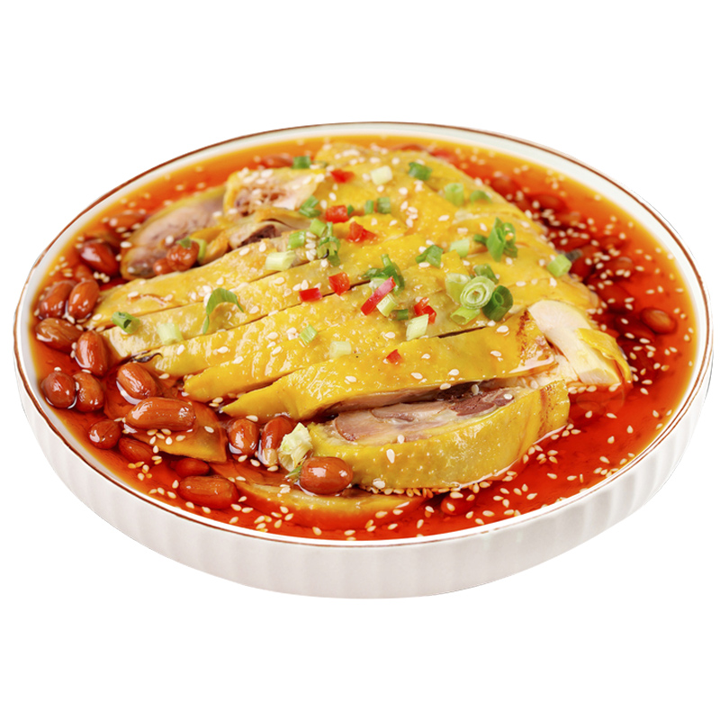 椒麻鸡350g即食凉拌菜去骨手撕口水鸡棒棒鸡酒店餐饮特色冷盘商用-图3