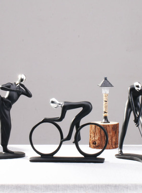 工艺抽象运动风小摆件人物雕塑