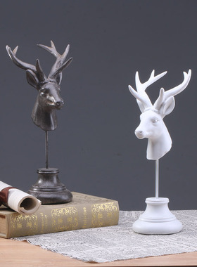 创意鹿头首饰架家居客厅小摆件