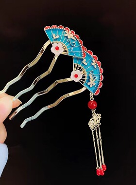 扇妒发夹合金国风多款可选鲨鱼夹