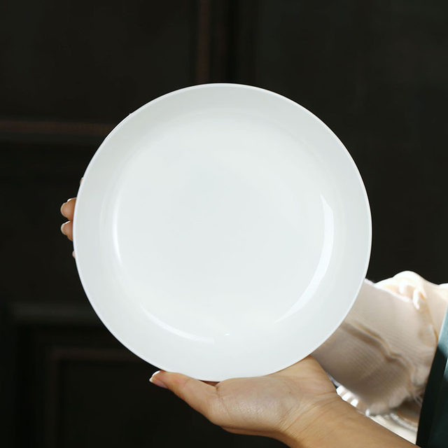 Jingdezhen bone porcelain household tableware 8-inch plate