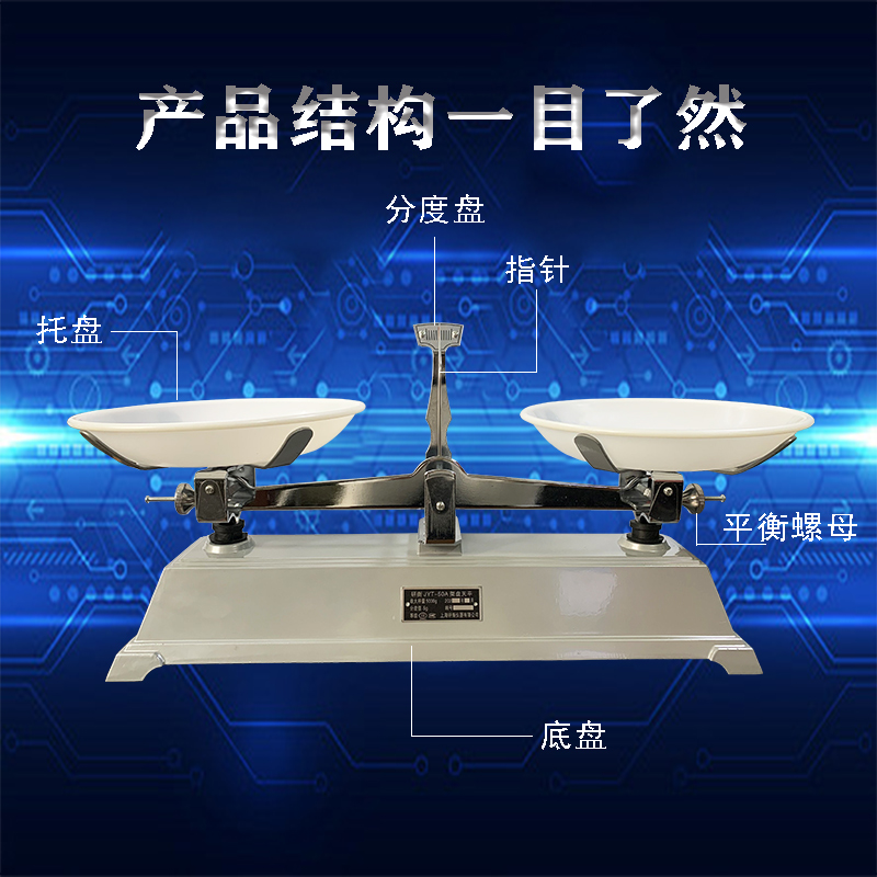 研衡架盘天平称物理托盘天平秤JYT大天平配重砝码学生工业天平称 - 图2