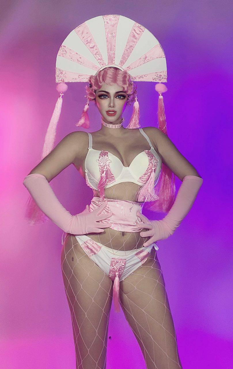 莎莎家0812七夕情人节夜店酒吧电音节派对粉色中国风演出服