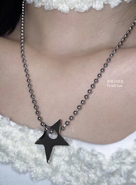 钛钢圆珠二合一男女同款耳环项链