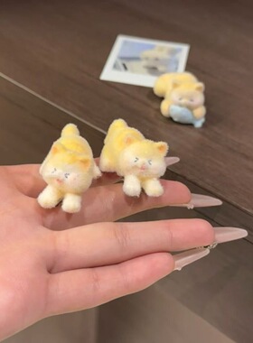 可爱毛绒小猫发夹女刘海夹侧边夹鸭嘴夹2025新款头饰夹子发卡发饰