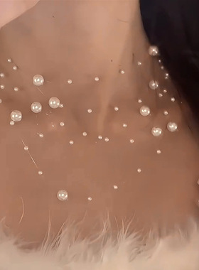 2024新款高级感法式项链多层珍珠