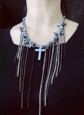 甜酷重工手工流苏项链男女潮酷风