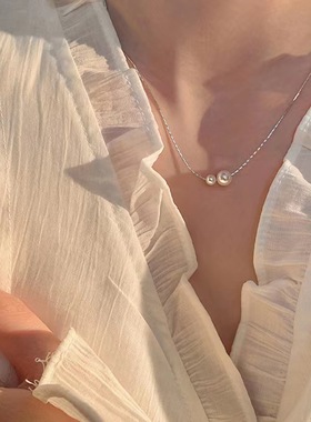 精致极简约珍珠项链女2025年新款网红ins小众设计锁骨链气质百搭
