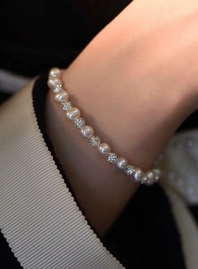 淡水珍珠璀璨星球法式手链