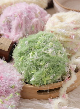 手混线水貂绒皮草线帽子手工diy