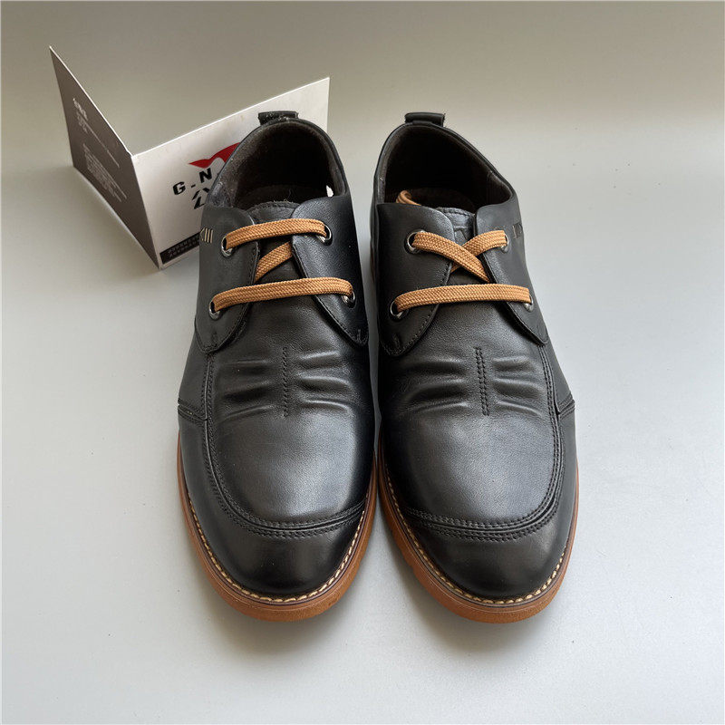 公牛世家男鞋 真皮日常休闲百搭牛皮系带男皮鞋 39码245