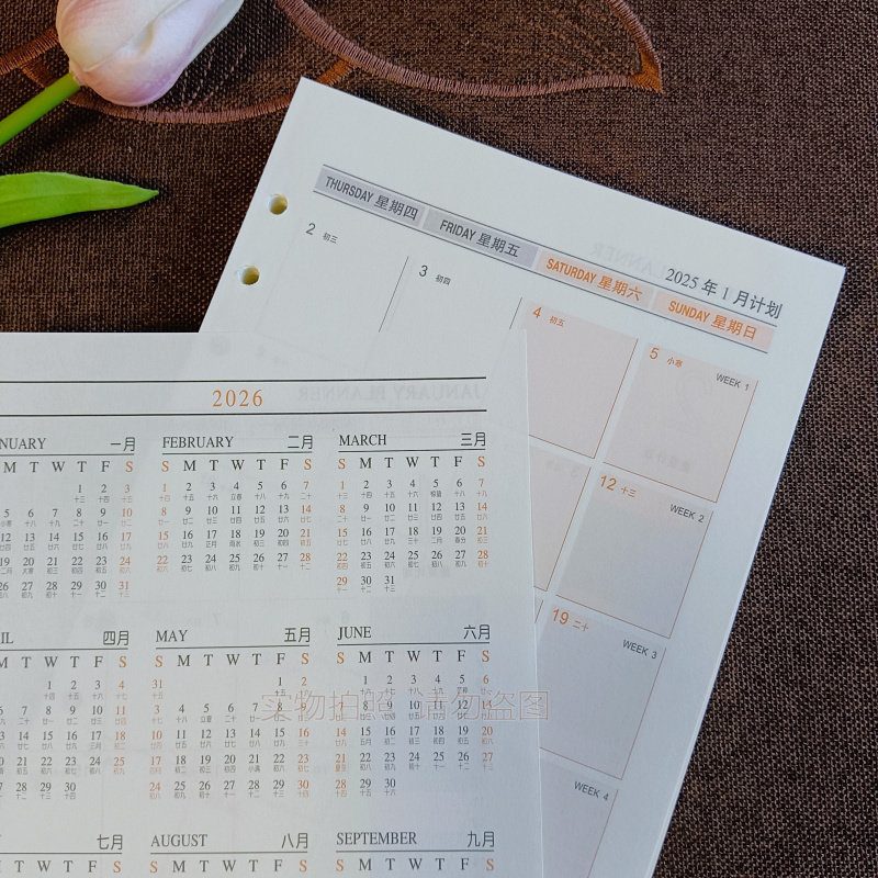 2026年日程本替换芯工作记事本子日程表记事本效率本活页芯6孔9孔,淘宝优惠券,粉丝福利购,淘宝优惠卷